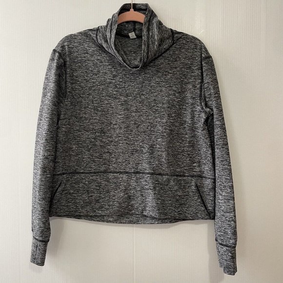 lululemon athletica Sweaters - LULULEMON READY TO RULU Fleece Pullover Heathered Black Sz 6 Activewear Sweater
